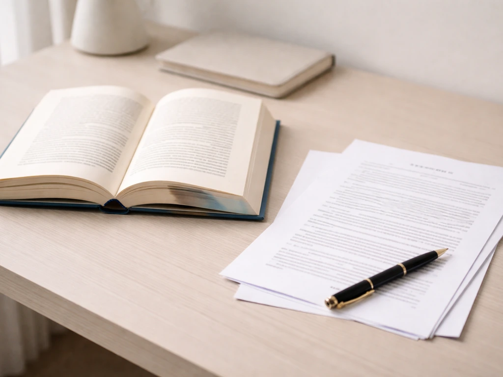 Generic book and contract papers with a pen on a clean desk, symbolizing royalties and publishing income.