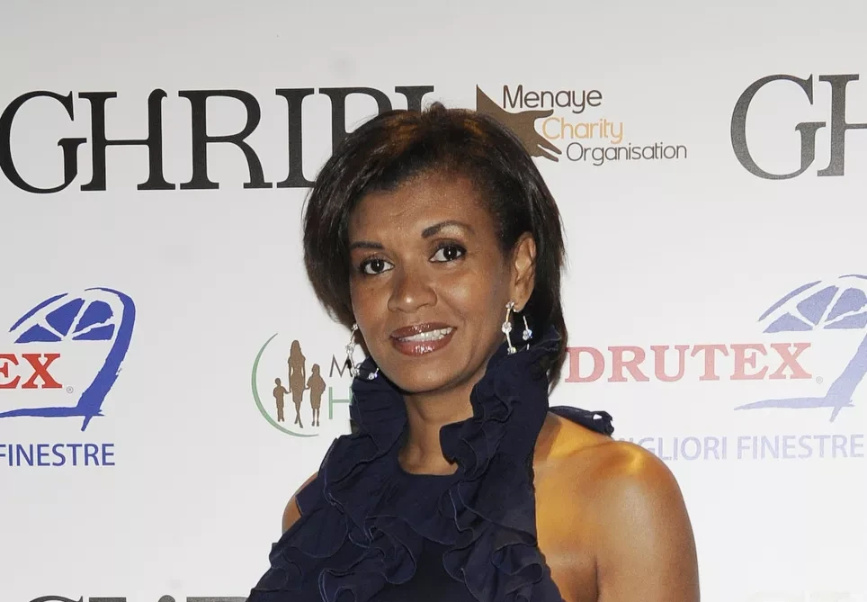 Georgette Eto’o at an event in front of a branded backdrop